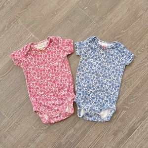 2 Baby Boden Onesies - floral print (size 6-12 months)
